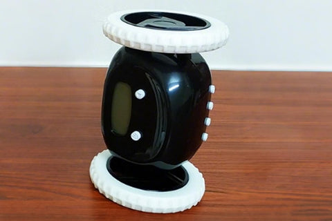 Rolling Loud Alarm Clock Runaway Bedside Mobile Clock for Deep Sleepers Home Decoration - Black