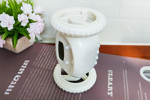 Rolling Loud Alarm Clock Runaway Bedside Mobile Clock for Deep Sleepers Home Decoration - White