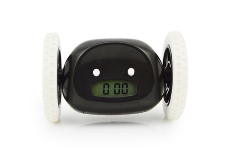 Rolling Loud Alarm Clock Runaway Bedside Mobile Clock for Deep Sleepers Home Decoration - White