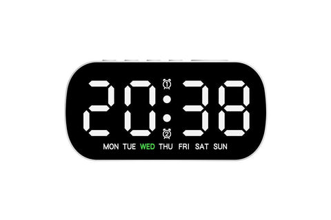 Electric Digital Alarm Clock LED Display Battery Backup Snooze Dual Alarm Clock - Blue