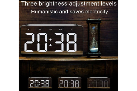 Wireless Charging Bluetooth Speaker with LED Digital Alarm Clock and FM Radio
