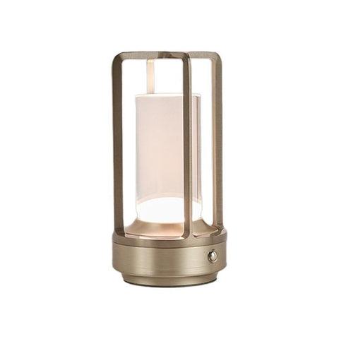 Table Lamp Rechargeable with Touch Dimmer for Bedroom - Silver