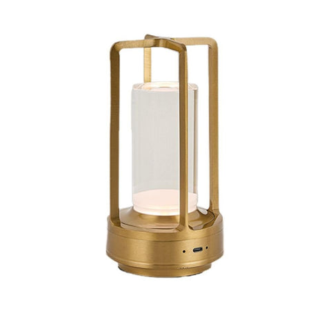 Table Lamp Rechargeable with Touch Dimmer for Bedroom - Silver