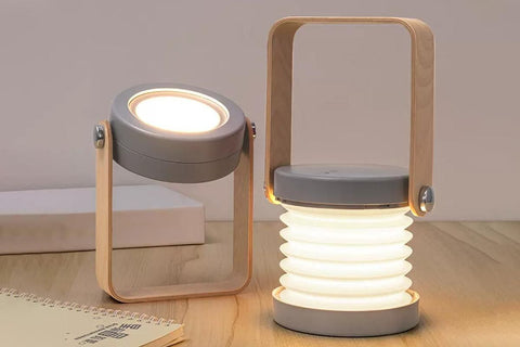 LED Desk Lamp for Office Home Wireless Reading Lamp Dimmable Foldable LED Night Light Portable Camping Flashlight Table Lamp -Grey