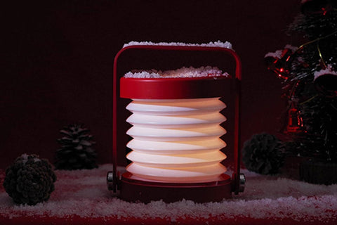 LED Desk Lamp for Office Home Wireless Reading Lamp Dimmable Foldable LED Night Light Portable Camping Flashlight Table Lamp -Red