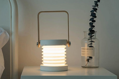 LED Desk Lamp for Office Home Wireless Reading Lamp Dimmable Foldable LED Night Light Portable Camping Flashlight Table Lamp -White