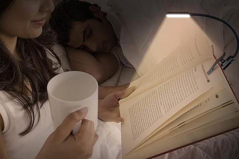 Rechargeable LED Book Light with 3 Adjustable Color Temperatures, 80H Reading Time - Black