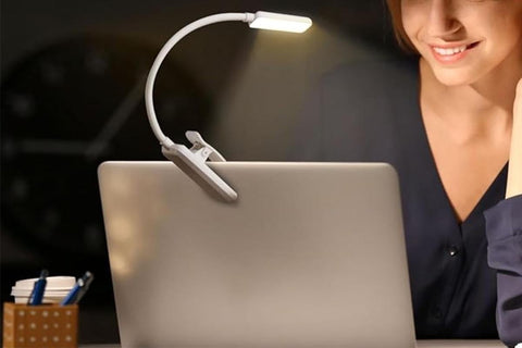 Rechargeable LED Book Light with 3 Adjustable Color Temperatures, 80H Reading Time - White