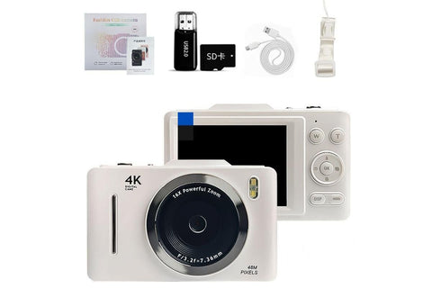 Digital Camera 4K Vlogging Camera for Photography with 32GB Card 48MP Portable Digital Camera with 16X Zoom - Black
