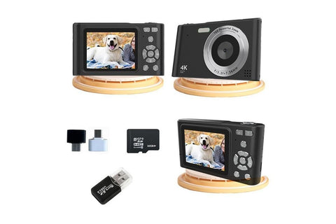 4K HD Digital Camera for Photography and Video Vlogging Camera Camera with 32G Memory Card 16X Digital Zoom -Black