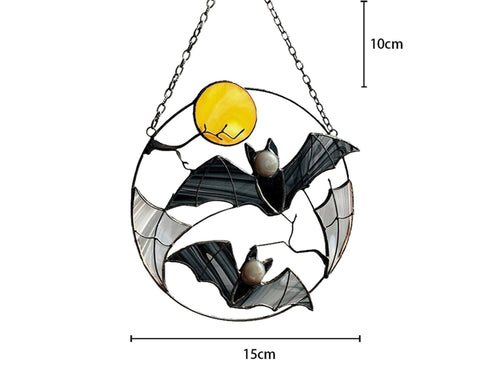 Wall Ornament Bat Shape Anti-deform Metal Window Hanging Decoration for Home- Bat*