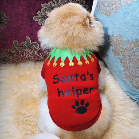 3Pcs Christmas Dog Cat T-Shirt Clothes Vest Puppy Pet Apparel Shirts - L