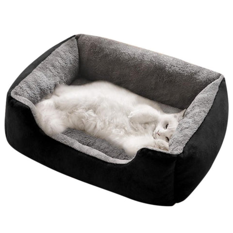 Rectangle Pet Bed for Dogs Cats Beds Warming Soft Calming Sleeping Puppy Bed Black - M
