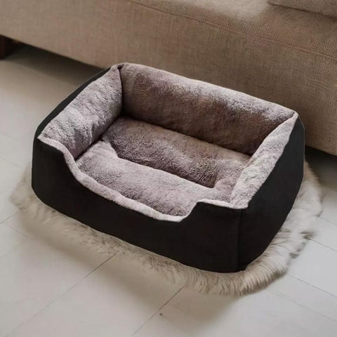 Rectangle Pet Bed for Dogs Cats Beds Warming Soft Calming Sleeping Puppy Bed Black - L