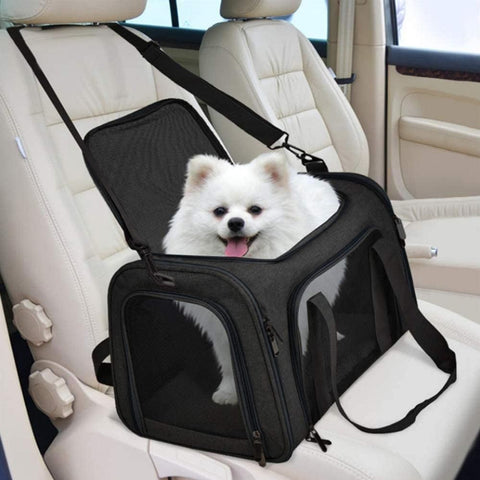 Foldable Travel Pet Carrier Bag Portable Cat Dog Kennel Bag Black - L