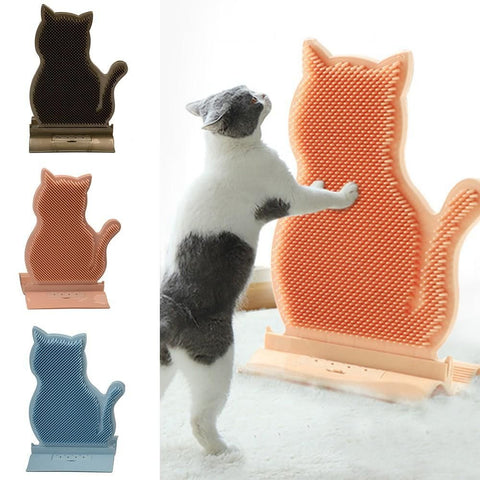 1pc Cat Self Groomer Brush Cat Face Massager Pet Rubbing Post - Pink
