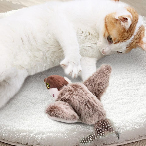 Interactive Cat Toy with Chirping Electronic Flying Bird for Indoor Cats
