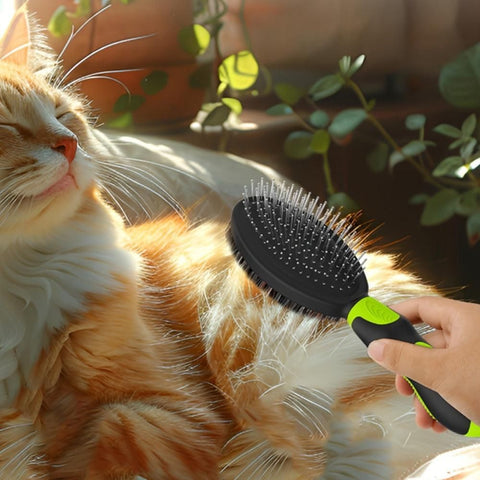 2PCS Pet Grooming Brushes Deshedding Bath Brush for Dogs Cats & Horses Green