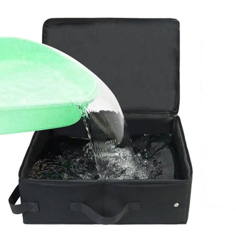 Portable Foldable Cat Travel Litter Box - Waterproof & Easy to Clean Black
