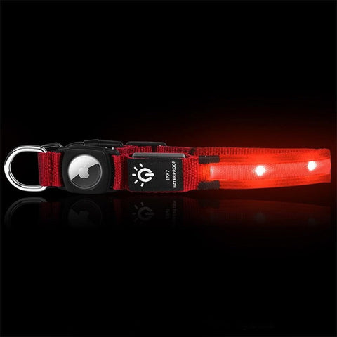 Luminous LED Pet Dog Collar Light-up USB Rechargeable Dog Collar Red - M