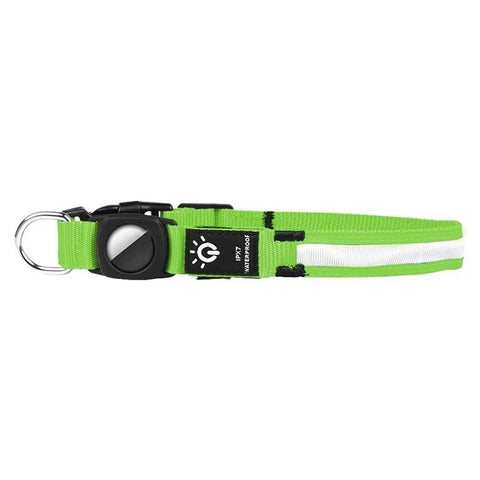Luminous LED Pet Dog Collar Light-up USB Rechargeable Dog Collar Green - M