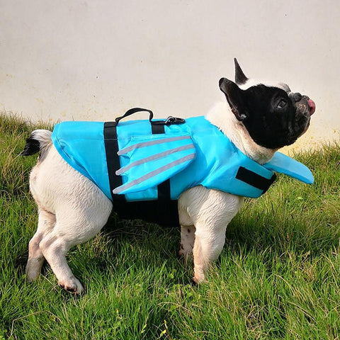 Dog Life Jacket Wings Pet Life Vest Adjustable Dog Flotation Swim Vest Blue - S