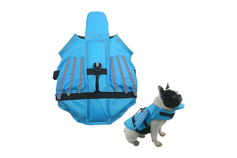 Dog Life Jacket Wings Pet Life Vest Adjustable Dog Flotation Swim Vest Blue - S