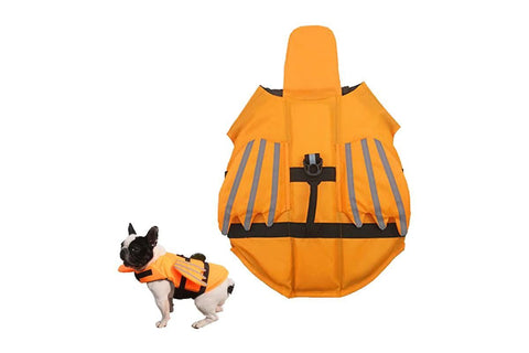 Dog Life Jacket Wings Pet Life Vest Adjustable Dog Flotation Swim Vest Blue - L