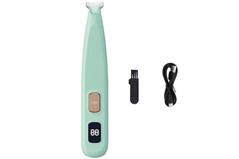 Dog Paw Trimmer with LED Light Rechargeable Pet Hair Clippers for Small Dogs Cats White