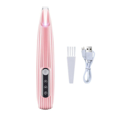 Dog Paw Trimmer with LED Light Rechargeable Pet Hair Clippers for Small Dogs Cats White