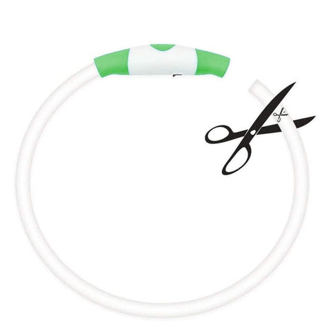 Light-Up Pet Dog Collars USB Rechargeable Pet Collar Adjustable Size Pet Collar Green - M