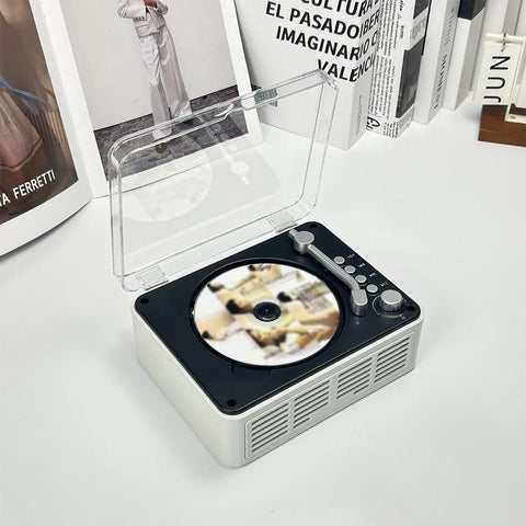 Retro CD Music Player with Bluetooth and FM Radio Multifunctional Home Audio System White