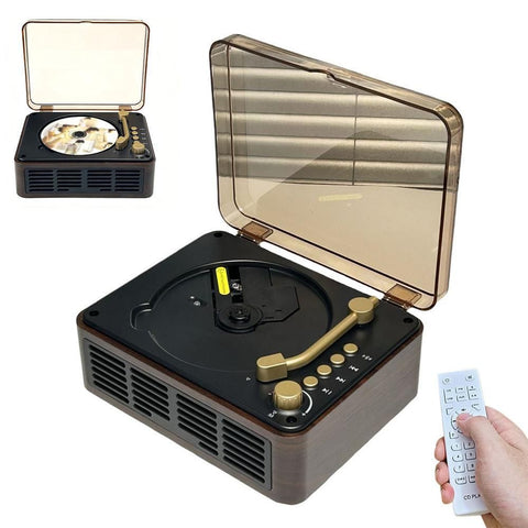 Retro CD Music Player with Bluetooth and FM Radio Multifunctional Home Audio System White