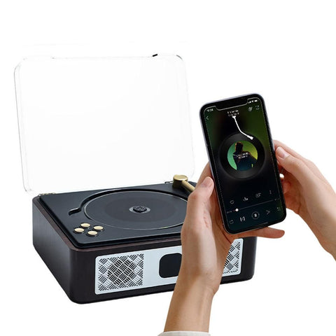 Retro CD Player with Speakers - Portable Bluetooth Music Player for Home Use