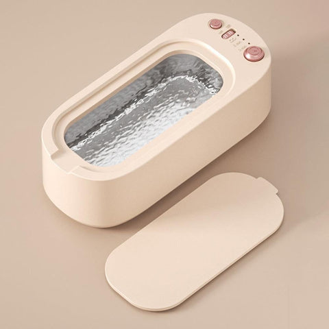 45KHz Ultrasonic Jewelry Cleaning Machine for Jewelry Eyeglasses Rings Pink