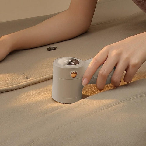 Portable Electric Lint Shaver for Clothes with Digital Display Beige