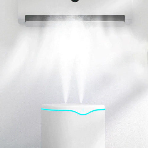 2L USB Double Spray Humidifiers with Colorful Light Cool Mist Ultrasonic Steam Air Humidifier White