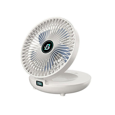 3-Speed Adjustable Air Circulator Fan Foldable Wall Hanging Fan Rechargeable Desktop Cooling Fan Blue