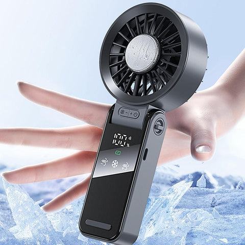 Handheld Foldable High-Speed Fan - Portable for Travel Outdoor Home and Office Dark Gray