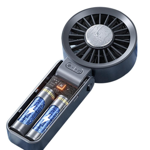 Handheld Foldable High-Speed Fan - Portable for Travel Outdoor Home and Office Dark Gray