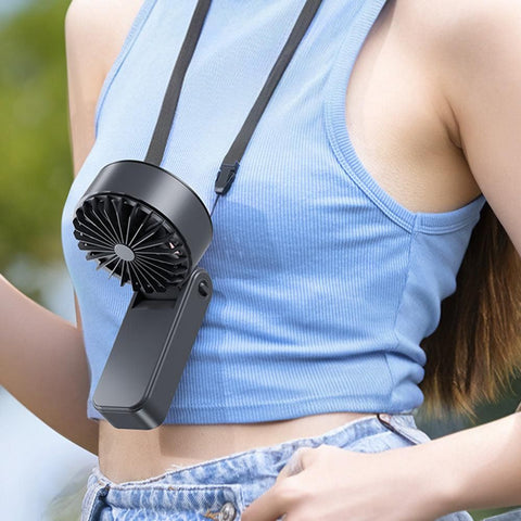 Handheld Foldable High-Speed Fan - Portable for Travel Outdoor Home and Office Dark Gray