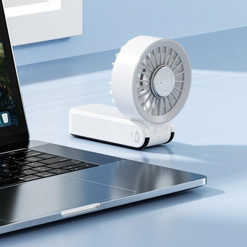 Handheld Foldable High-Speed Fan - Portable for Travel Outdoor Home and Office Off White