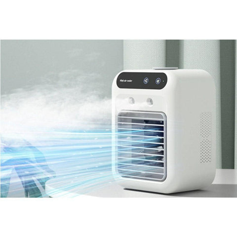 Portable Air Conditioner Fan 3 Speeds Cooling Humidifier Fan for Room Desk Bedroom Office White