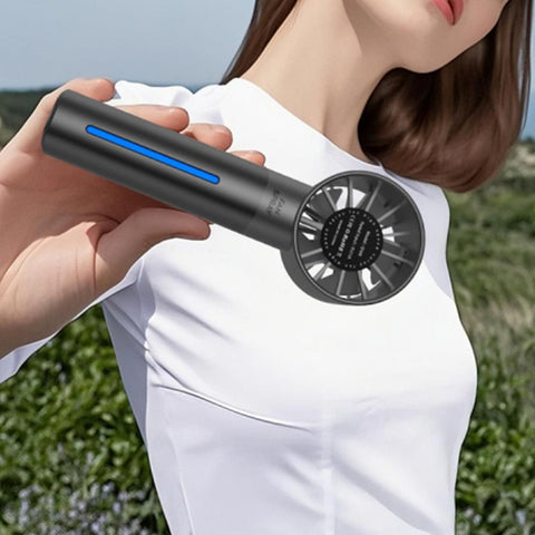 Portable High-Speed USB Mist Fan - Rechargeable Cooling Fan for Travel Office & Home Black