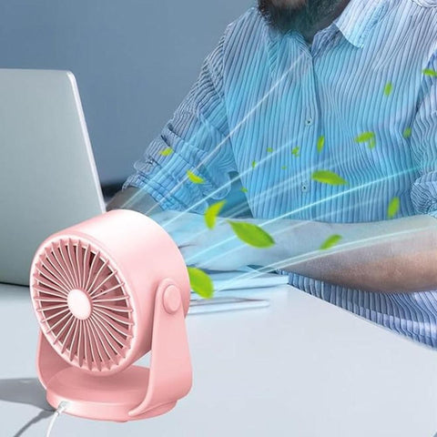 Quiet Table Fans Wall-Mounted Digital Display Rechargeable Fan for Home Office Kitchen Travel Camping Pink