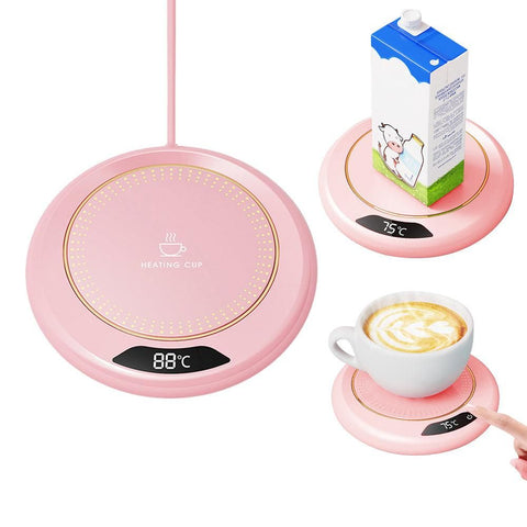 Electric Coffee Mug Warmer Milk Food Hot Plate Cup Warmer for Home Office Pink