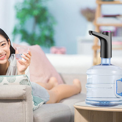 Electric Water Dispenser Pump Automatic Water Bottle Pump for Universal Bottle Black