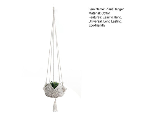 Handmade Woven Cotton Rope Hanger-Beige