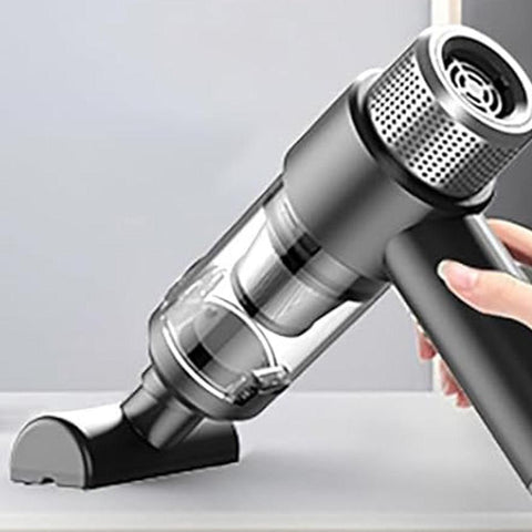 4-in-1 Handheld Car Vacuum Cleaner Portable Cordless Air Duster with LED Light for Car Home Office Black