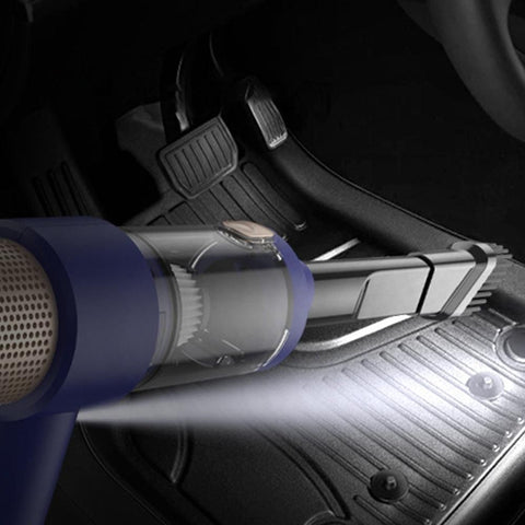 4-in-1 Handheld Car Vacuum Cleaner Portable Cordless Air Duster with LED Light for Car Home Office Blue
